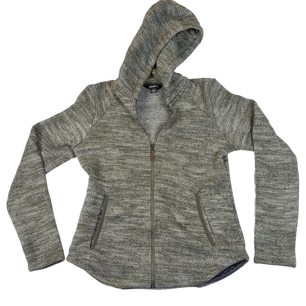 Sherpa Adventure Gear Lumbini FullZip Jacket Hood Women Sz M Green Marl Gorpcore